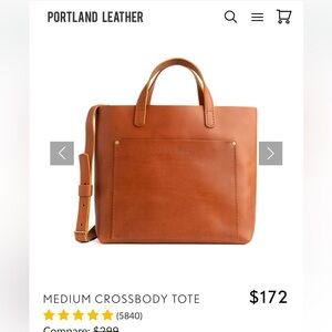 Portland Leather tote bag. Only used a handful of times.
